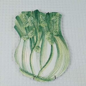 Vintage Ceramiche Leonardo Celery Wall Plaque or Trivet Made in Italy #7470